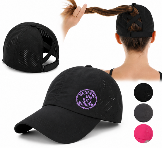 Criss Cross Ball Cap (Pony Tail Friendly)